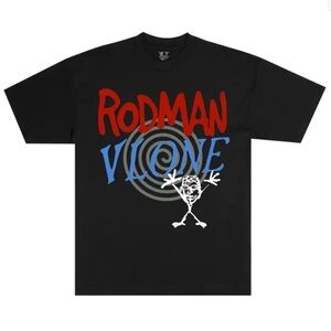 VLONE x RODMAN Limited Edition Pearl Jam Graphic Tee T Shirt Black Red Blue RARE
